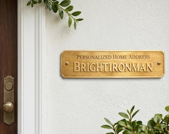 Custom Brass Name Plaques / Personalized Brass Sign, Good Looking Plates - Doors Decorate