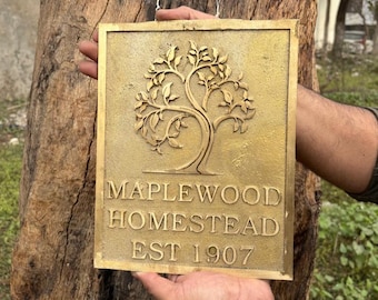 Custom Brass Plaques House Doors Name Plaque – Personalized Brass Door Design Plates
