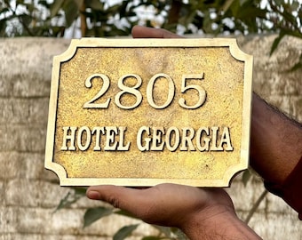 Brass personalized signs - Custom Brass Plaques, Address plaque - Christmas gift and decors Doors ideas