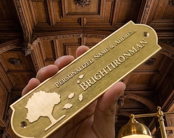 Custom Brass Name Plates Personalized Plaques - Good Quality Naturally Finishing Plate