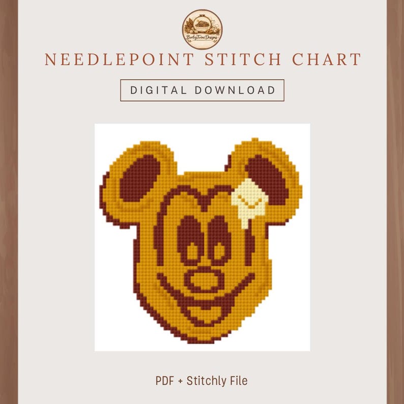 Mickey Waffle Digital Needlepoint Chart - 4x4 Ornament - Etsy