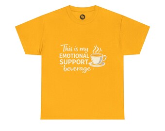 This Is My Emotional Support Beverage T-Shirt | Minimal Coffee Typography Tee