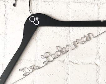 Unique Gift for Doctor, Residency Match Day Gift Idea, White Coat Hanger, Gift for Graduating Medical Students, Medical School Grad Gift
