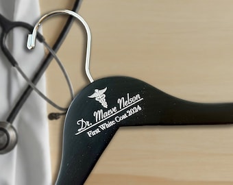 White Coat Ceremony Gift | Unique Engraved Hanger | First White Coat Ceremony Keepsake | Personalized Dr Hanger | Future MD Gift