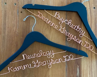 Personalized Hanger, Doctor Gift, Psychiatrist Gift, Gift for Neurologist, Coat Hanger, Gift for DO, Doctor of Osteopathy Graduation Gift