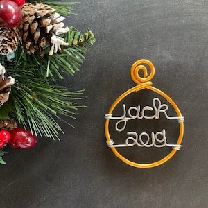 Personalized Wire Christmas Ornament: Custom Name Gift