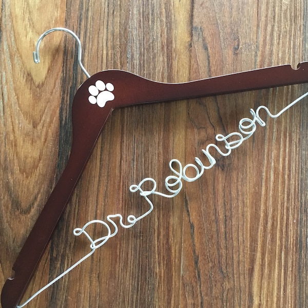 Gift for Veterinarian, Medical Gifts, Vet Graduation Gift, White Coat Hanger, DVM Graduation, Veterinarian Gift, Unique Gift for Doctor