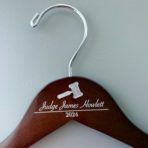 Judge Gifts, Investiture Ceremony Gift, Personalized Hanger for Judge, Retirement Gift, Personalized Robe Hanger, Swearing In Ceremony Gift