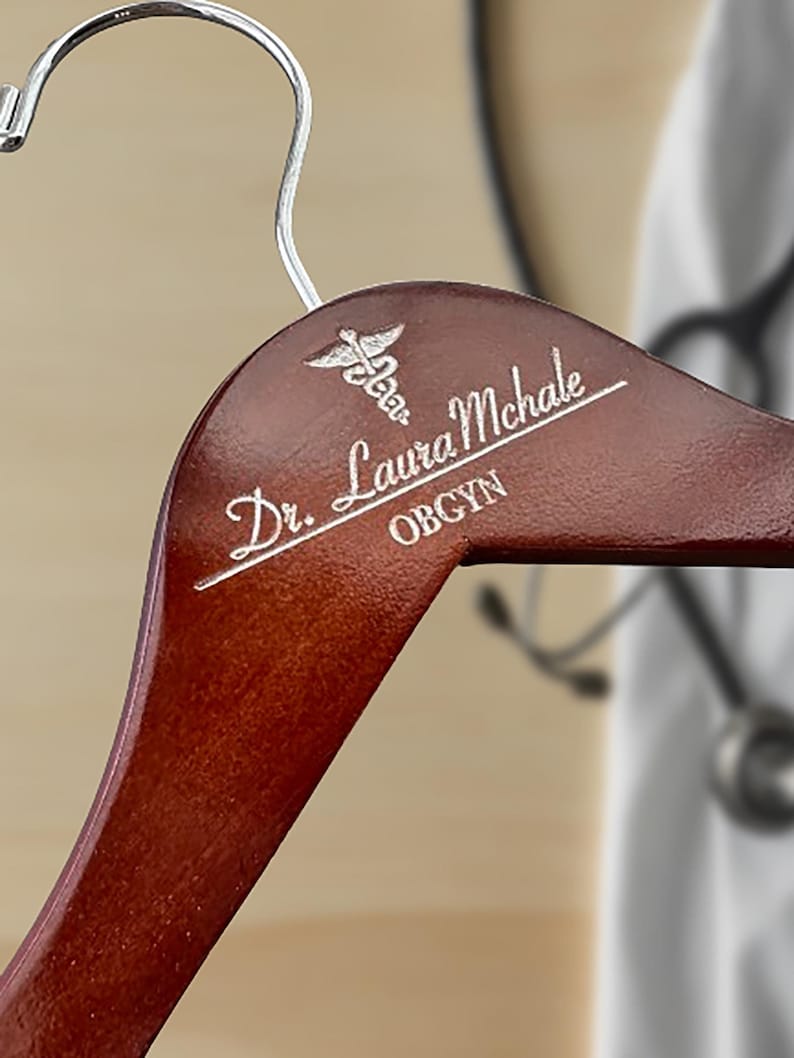 engraved hanger for doctor