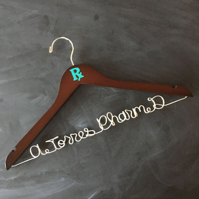 Pharmacist Gift, Pharmacy Graduation Gift, Pharmacy Student, White Coat Ceremony Gifts, Lab Coat Hanger, Doctor Gift, Personalized Hanger image 3