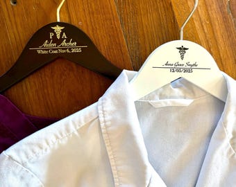 Engraved Hanger for Medical School Graduate's Lab Coat - White Coat Ceremony Memento