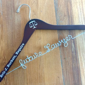 Lawyer Gift, Hanger for Lawyer, Law Student Gift, Attorney Gift, Personalized Hanger, Law School Gift, Judge Gift, Suit Hanger, Justice Gift