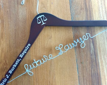 Lawyer Gift, Hanger for Lawyer, Law Student Gift, Attorney Gift, Personalized Hanger, Law School Gift, Judge Gift, Suit Hanger, Justice Gift