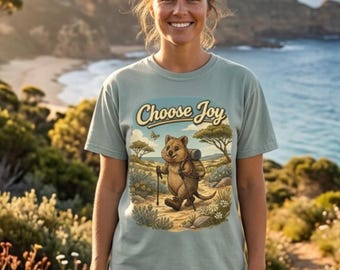 Quokka Hiking Shirt, Choose Joy Adventure Tee, Nature Lover Apparel, Comfort Colors T-Shirt