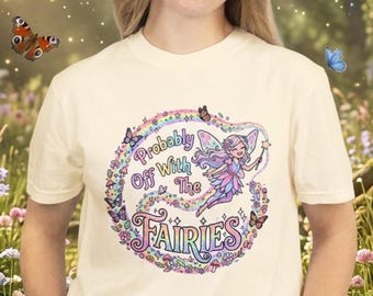 Comfort Colors Fairy Graphic Tee, Whimsical Cottagecore Shirt, Magical Fantasy Apparel