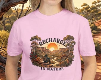 Recharge in Nature Shirt, Australian Outback Graphic Tee, Nature Lover Gift