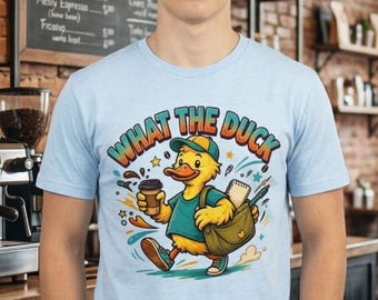 What The Duck Coffee, Funny Duck Graphic Tee, Relatable Humor Animal Shirt