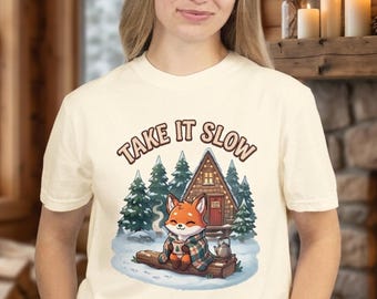 Cozy Fox Woodland Shirt, Slow Living Cottagecore Graphic Tee