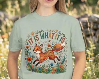 Floral Fox Graphic Tee, Comfort Colors Mindfulness Shirt, Real Life Quote