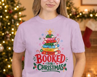 Christmas Book Shirt, Book Lover Comfort Colors Graphic Tee, Holiday Reader Gift
