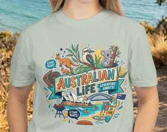 Australian Life Shirt, Kangaroo Koala Sydney Opera House Travel Tee
