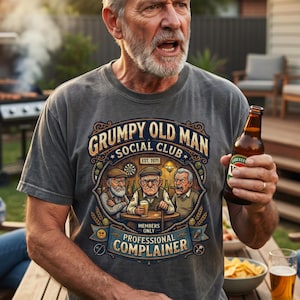 Grumpy Old Man Social Club Shirt, Funny Dad Humor Tee, Sarcastic Grandpa Gift