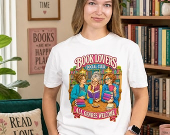 Book Lover Shirt, Book Club Comfort Colors Graphic Tee, Avid Reader Bookworm Birthday Gift