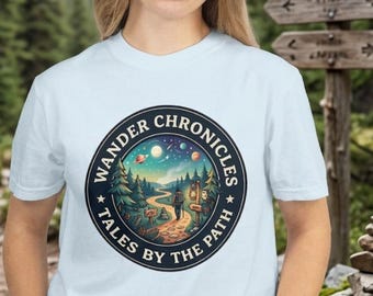 Wander Chronicles Hiking Trail Shirt, Forest Path Graphic Tee, Outdoor Adventure Apparel