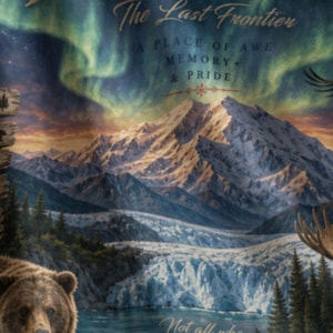 Alaska Wildlife Blanket, Northern Lights Velveteen Plush Throw, Cruise Gift, Travel Souvenir image 6