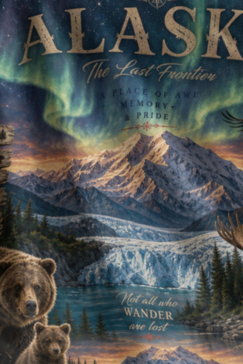 Alaska Wildlife Blanket, Northern Lights Velveteen Plush Throw, Cruise Gift, Travel Souvenir image 6