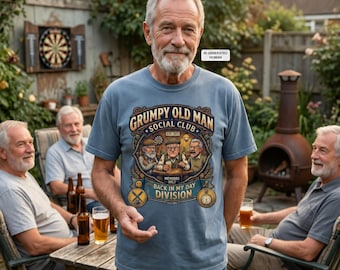 Grumpy Old Man Shirt, Grandpa Graphic Comfort Colors Tee, Birthday Gift, Retired Social Club
