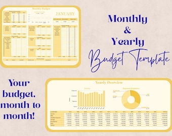 Gelb Ultimative Jahresbudget Tabelle Google Sheets Budget Vorlage Monatlich Jährlich 2026 Tracker Finanplaner Bill Expense Tracker