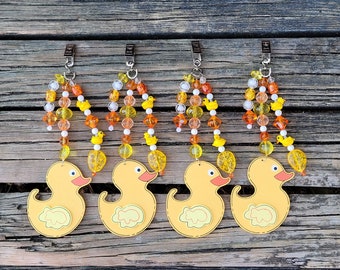 Rubber Duck Tablecloth Weights, Set of 4, Drapery Dangles, Party Decoration