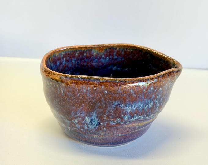 Featured listing image: Herb Stripper- blue and brown glazes on white clay.