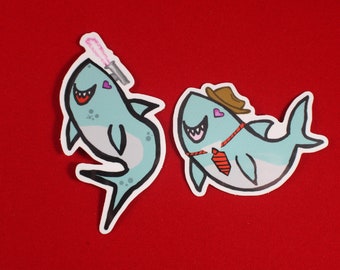 Cute shark sticker pack gift set laptop decals