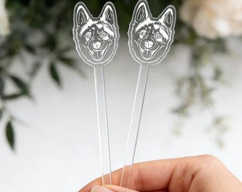Custom Pet Portrait Swizzle Sticks, Personalized Cocktail Swizzle, Wedding pet Stir Sticks Acrylic Drink Stirrers, Wedding Favors
