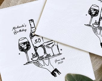 Personalized Birthday Party Napkins, Customized Luncheon Napkins | Birthday Luncheon Napkins