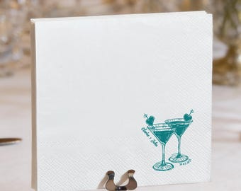 Custom Cocktail Napkins for wedding,Engagements, Personalized napkins for Party Decor, Monogram Cocktail Beverage Luncheon Dinner Napkin