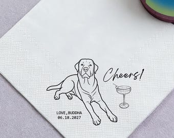 Customized Pet full-body napkins | Personalized Dog&Cat Wedding Napkin, Party Cocktail Napkins