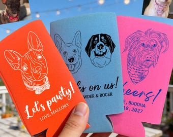 Personalized Photo Custom Can Coolers, Wedding Can Coolers, Event Can Coolers, Custom Logo Can Coolers, Pet Illustrations