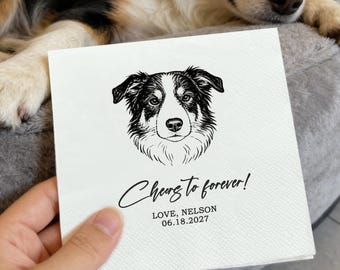 Customized Pet full-body napkins | Personalized Dog&Cat Wedding, Party Cocktail Napkins, Bridal Shower Decor