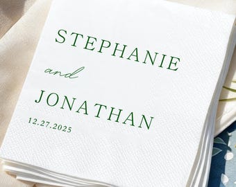 Custom Cocktail Napkins, Personalized Party Decor, Wedding, Engagement