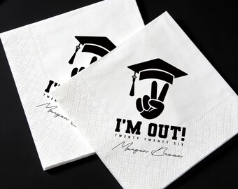 Personliga examensservetter, dekorationer för examensfesten 2026, specialanpassade examensmössor