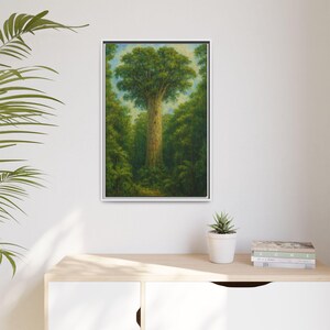 Majestic Forest Kauri Tree Matte Canvas Framed Wall Art | Nature Landscape Print