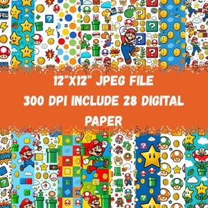 Digitalt spelpapperspaket | Spelbakgrunder | Scrapbookpapper för spelrum | Utskrivbart 12x12 JPG | Hantverkspapper för spelfest