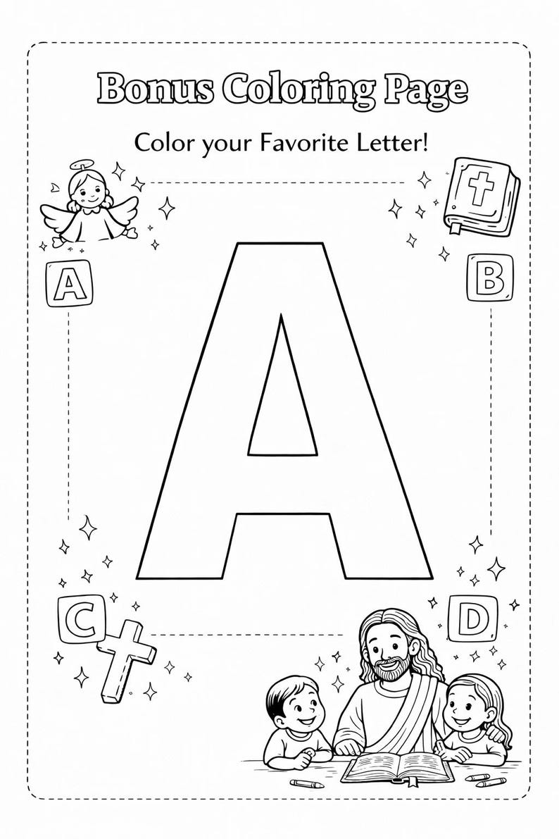 Bible Alphabet Coloring Book for Kids | the Abcs of Jesus | Christian ...
