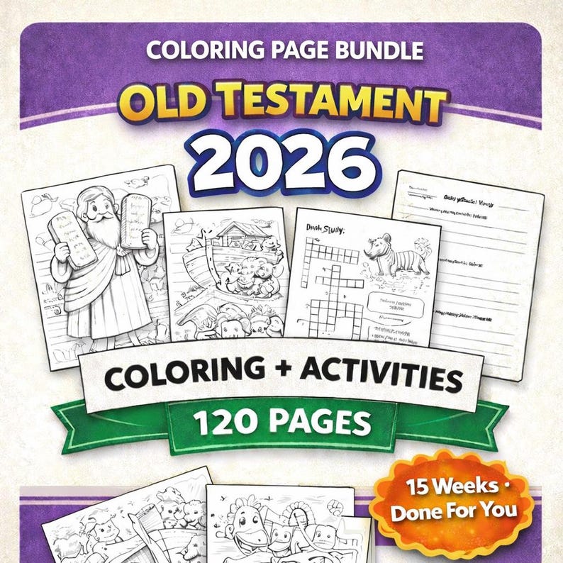 Old Testament Coloring Pages 2026 Bundle – 120 Pages of Bible ...