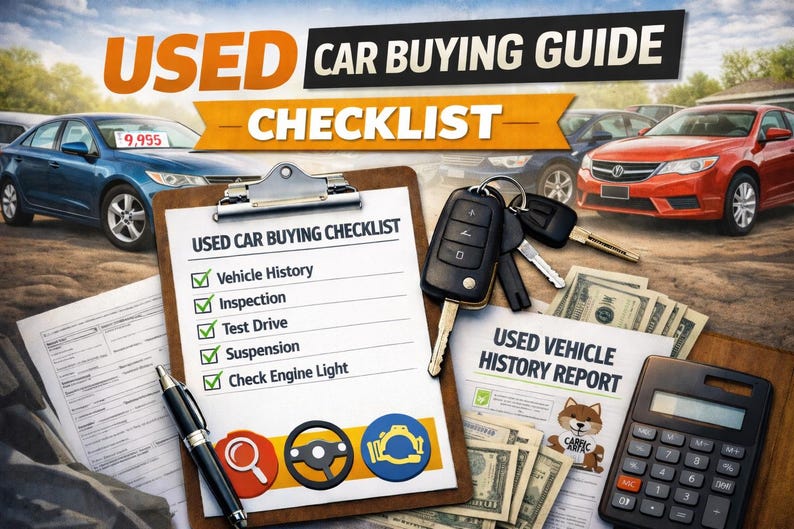 Car Key Checklist 15-minute Used Car Buying Guide Checklist - Etsy