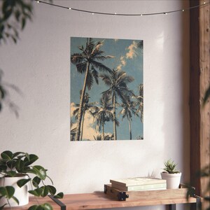 Palm Trees Art Print, Vintage Inspired Neutral Gallery Poster 画像 6
