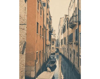 Venice Cityscape Art Print, Full Bleed Travel Poster, Neutral Modern Wall Decor